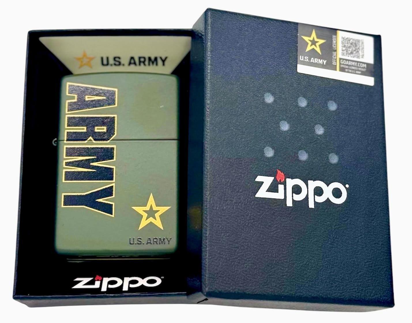 Custom Personalized ZIPPO Classic US Army Windproof Oil Lighter Engraving Christmas, Halloween & Valentines Day Gift (Army GD)